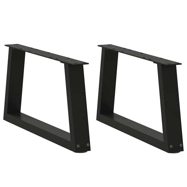 vidaXL Coffee Table Legs V-Shape 2 Pcs Black 70x(30-31.3) cm Steel