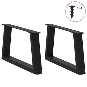 vidaXL Coffee Table Legs V-Shape 2 Pcs Black 70x(30-31.3) cm Steel