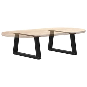 vidaXL Coffee Table Legs V-Shape 2 Pcs Black 70x(30-31.3) cm Steel