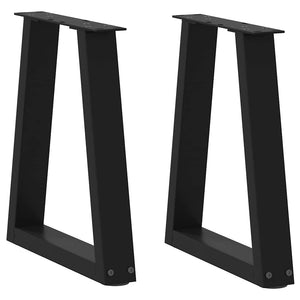 vidaXL Coffee Table Legs V-Shape 2 Pcs Black 28x(42-43.3) cm Steel