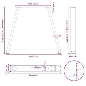 vidaXL Coffee Table Legs V-Shape 2 Pcs Anthracite 38x(42-43.3) cm Steel