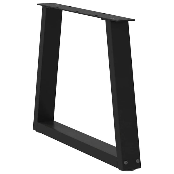vidaXL Coffee Table Legs V-Shape 2 Pcs Black 50x(42-43.3) cm Steel