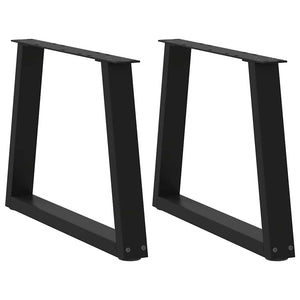 vidaXL Coffee Table Legs V-Shape 2 pcs Black 60x(42-43.3) cm Steel