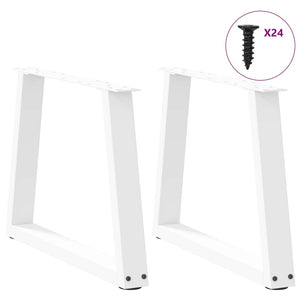 vidaXL Coffee Table Legs V-Shape 2 Pcs White 60x(42-43.3) cm Steel