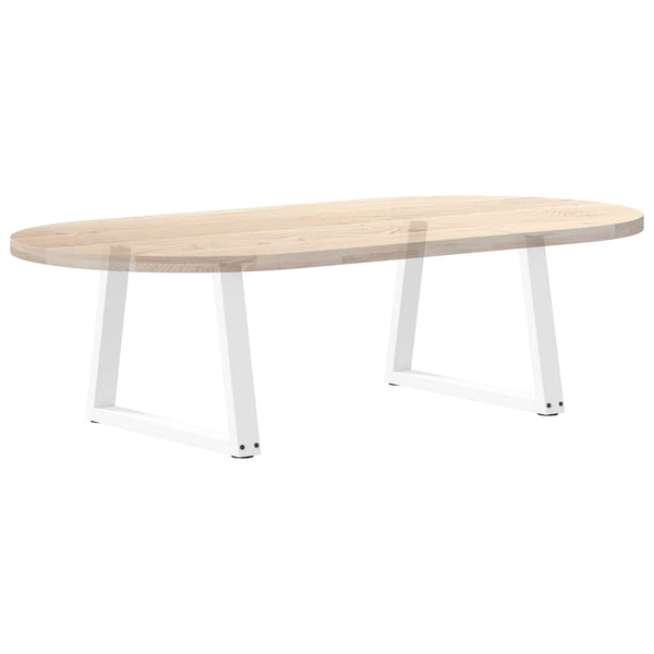 vidaXL Coffee Table Legs V-Shape 2 Pcs White 60x(42-43.3) cm Steel