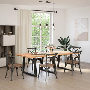 vidaXL Dining Table Legs V-Shape 3 Pieces Black 90x(72-73.3) cm Steel