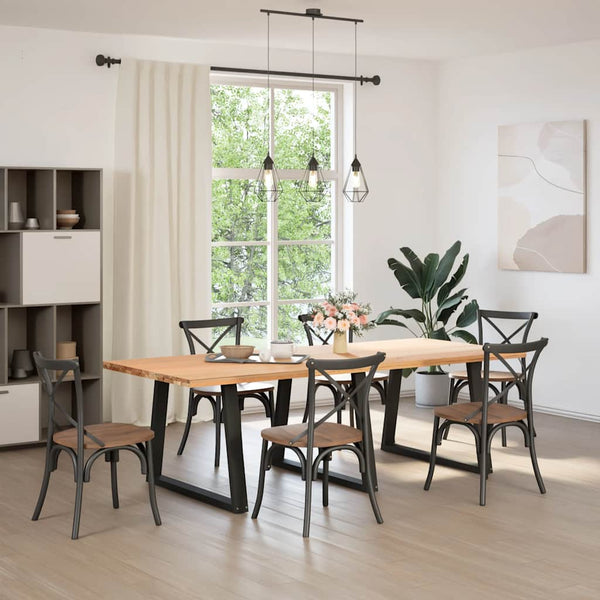 vidaXL Dining Table Legs V-Shape 3 Pieces Black 90x(72-73.3) cm Steel