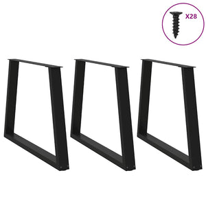vidaXL Dining Table Legs V-Shape 3 Pieces Black 90x(72-73.3) cm Steel