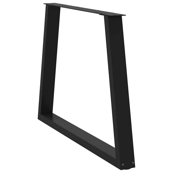 vidaXL Dining Table Legs V-Shape 3 Pieces Black 90x(72-73.3) cm Steel