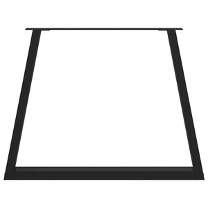 vidaXL Dining Table Legs V-Shape 3 Pieces Black 90x(72-73.3) cm Steel