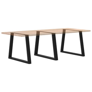 vidaXL Dining Table Legs V-Shape 3 Pieces Black 90x(72-73.3) cm Steel