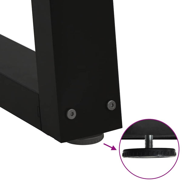vidaXL Dining Table Legs V-Shape 3 Pieces Black 90x(72-73.3) cm Steel