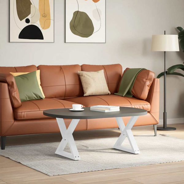 vidaXL Coffee Table Legs 2 pcs White 50x(42-43.3) cm Steel