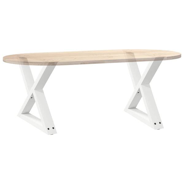 vidaXL Coffee Table Legs 2 pcs White 50x(42-43.3) cm Steel
