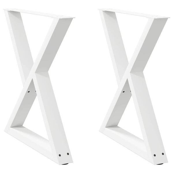 vidaXL Dining Table Legs 2 pcs White 70x(72-73.3) cm Steel