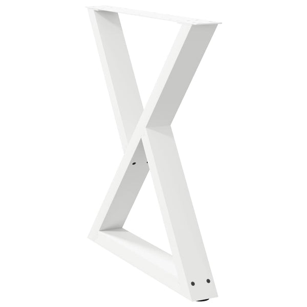 vidaXL Dining Table Legs 2 pcs White 70x(72-73.3) cm Steel
