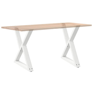 vidaXL Dining Table Legs 2 pcs White 70x(72-73.3) cm Steel