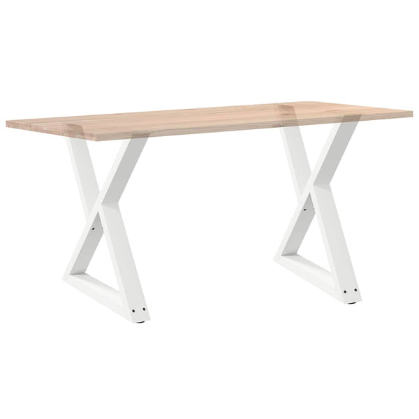 vidaXL Dining Table Legs 2 pcs White 70x(72-73.3) cm Steel