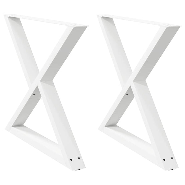 vidaXL Dining Table Legs 2 pcs White 90x(72-73.3) cm Steel