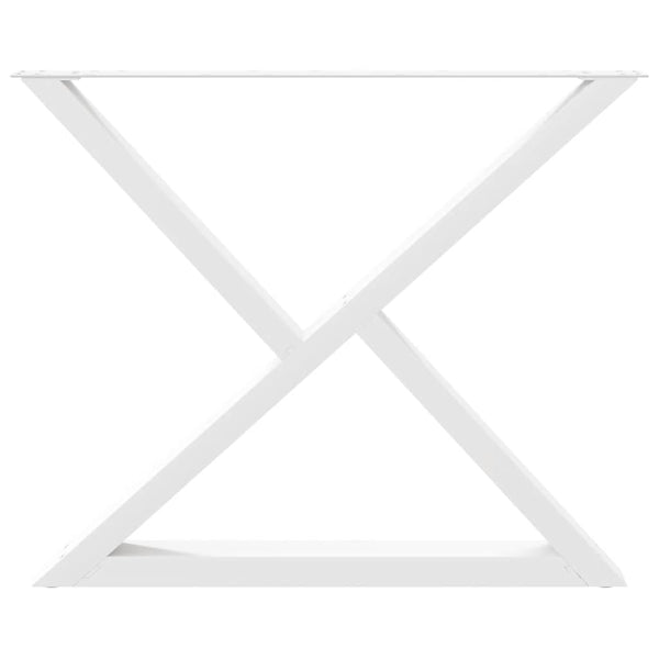 vidaXL Dining Table Legs 2 pcs White 90x(72-73.3) cm Steel