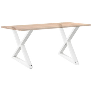 vidaXL Dining Table Legs 2 pcs White 90x(72-73.3) cm Steel