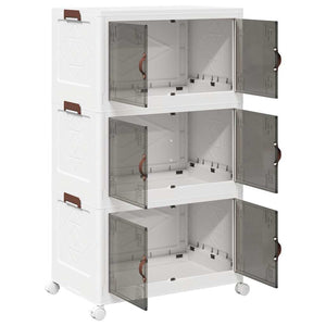 vidaXL Storage Box with Wheels Stackable 3-Tier 75 L