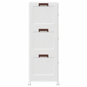 vidaXL Storage Box with Wheels Stackable 3-Tier 75 L