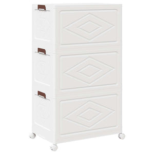 vidaXL Storage Box with Wheels Stackable 3-Tier 75 L