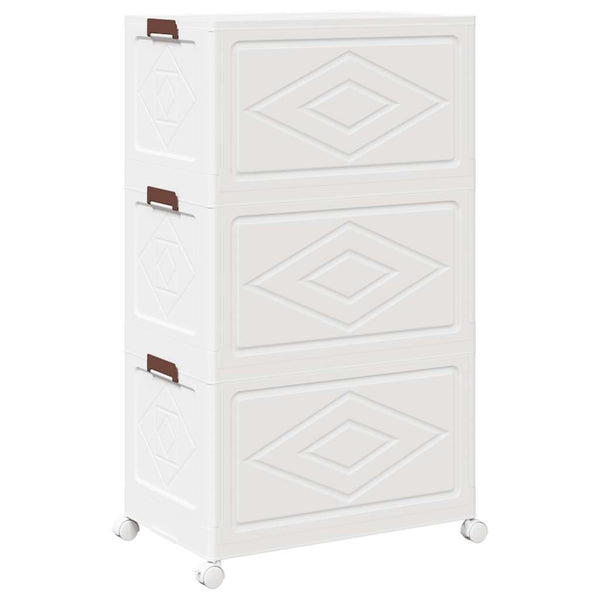 vidaXL Storage Box with Wheels Stackable 3-Tier 75 L