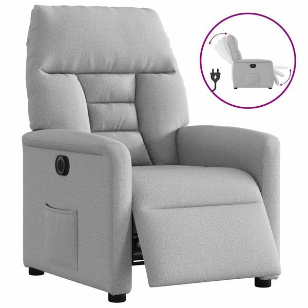vidaXL Electric Recliner Cloud Grey Fabric