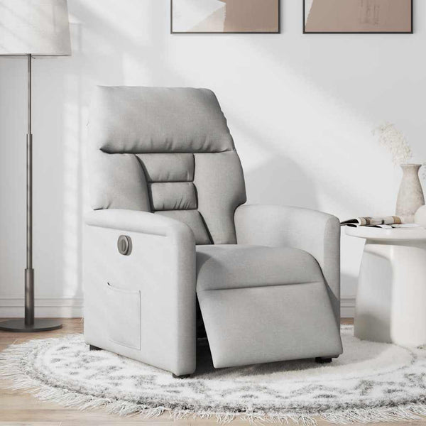 vidaXL Electric Recliner Cloud Grey Fabric