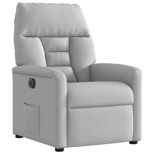 vidaXL Electric Recliner Cloud Grey Fabric