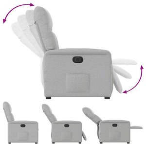 vidaXL Electric Recliner Cloud Grey Fabric