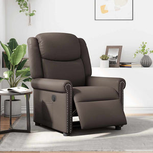 vidaXL Electric Recliner Glossy Brown Faux Leather