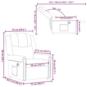 vidaXL Electric Recliner Glossy Brown Faux Leather