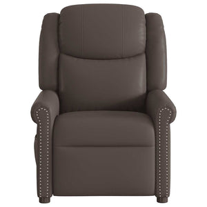 vidaXL Electric Recliner Glossy Brown Faux Leather