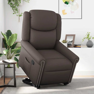 vidaXL Recliner Glossy Brown Faux Leather
