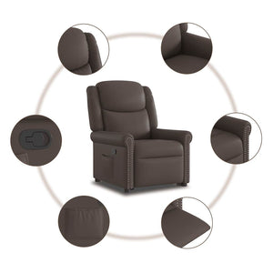 vidaXL Recliner Glossy Brown Faux Leather