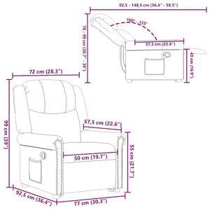 vidaXL Recliner Glossy Brown Faux Leather