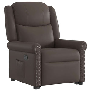 vidaXL Recliner Glossy Brown Faux Leather