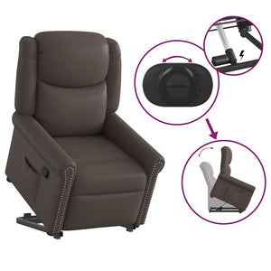 vidaXL Recliner Glossy Brown Faux Leather