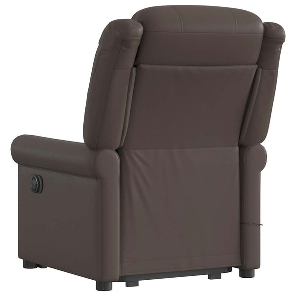 vidaXL Massage Recliner Shiny Brown Faux Leather