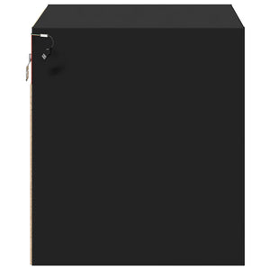 Wand-Nachttische mit LED, 2er-Set Schwarz