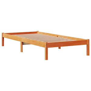 vidaXL Bed Frame with Headboard Without Mattress Waxed Brown 75x190 cm