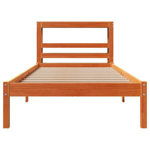 vidaXL Bed Frame with Headboard Without Mattress Wax Brown 90x190 cm