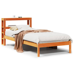 vidaXL Bed Frame with Headboard without Mattress Waxed Brown 100x200 cm