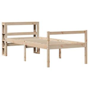 vidaXL Senior Bed Frame with Headboard, without Mattress, 90x190 cm