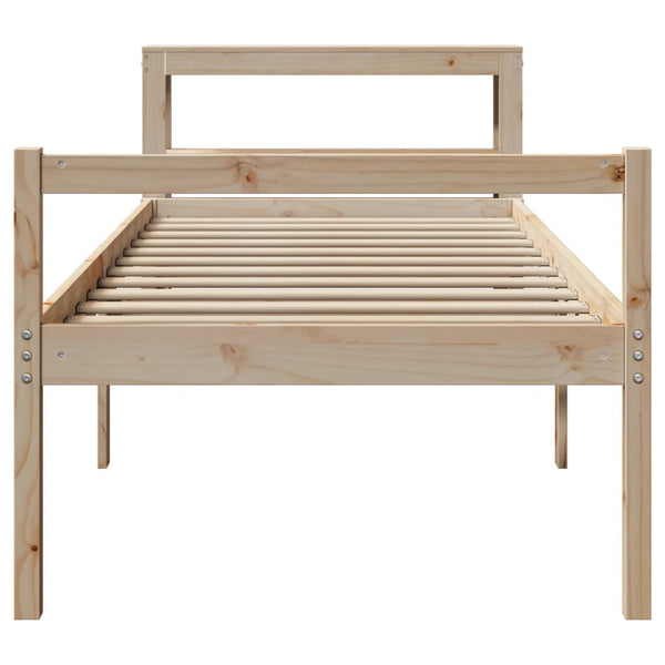 vidaXL Senior Bed Frame with Headboard, without Mattress, 90x190 cm