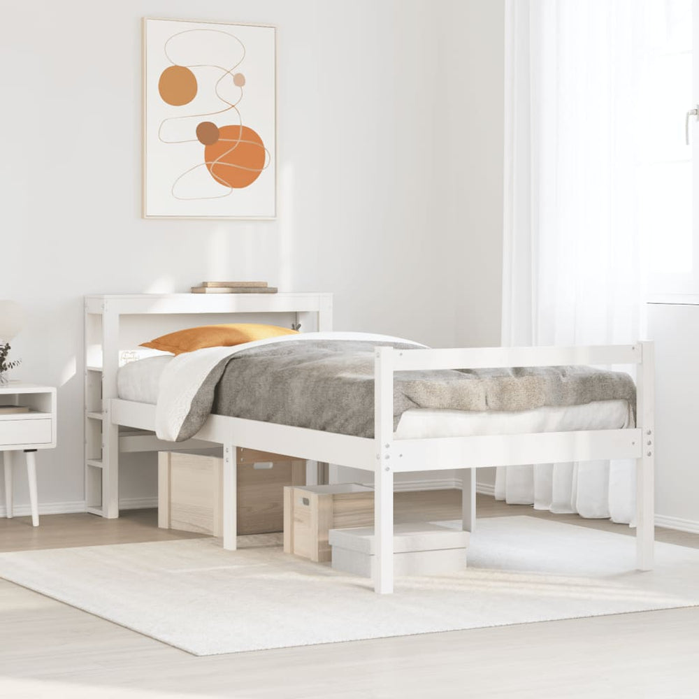 vidaXL Senior Bed with Headboard without Mattress White 90x190 cm