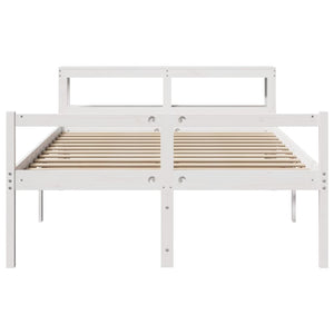 vidaXL Senior Bed with Headboard without Mattress White 120x190 cm